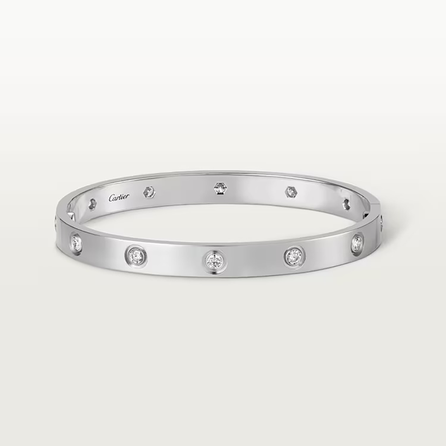 LOVE BRACELET 10 DIAMONDS, WHITE GOLD