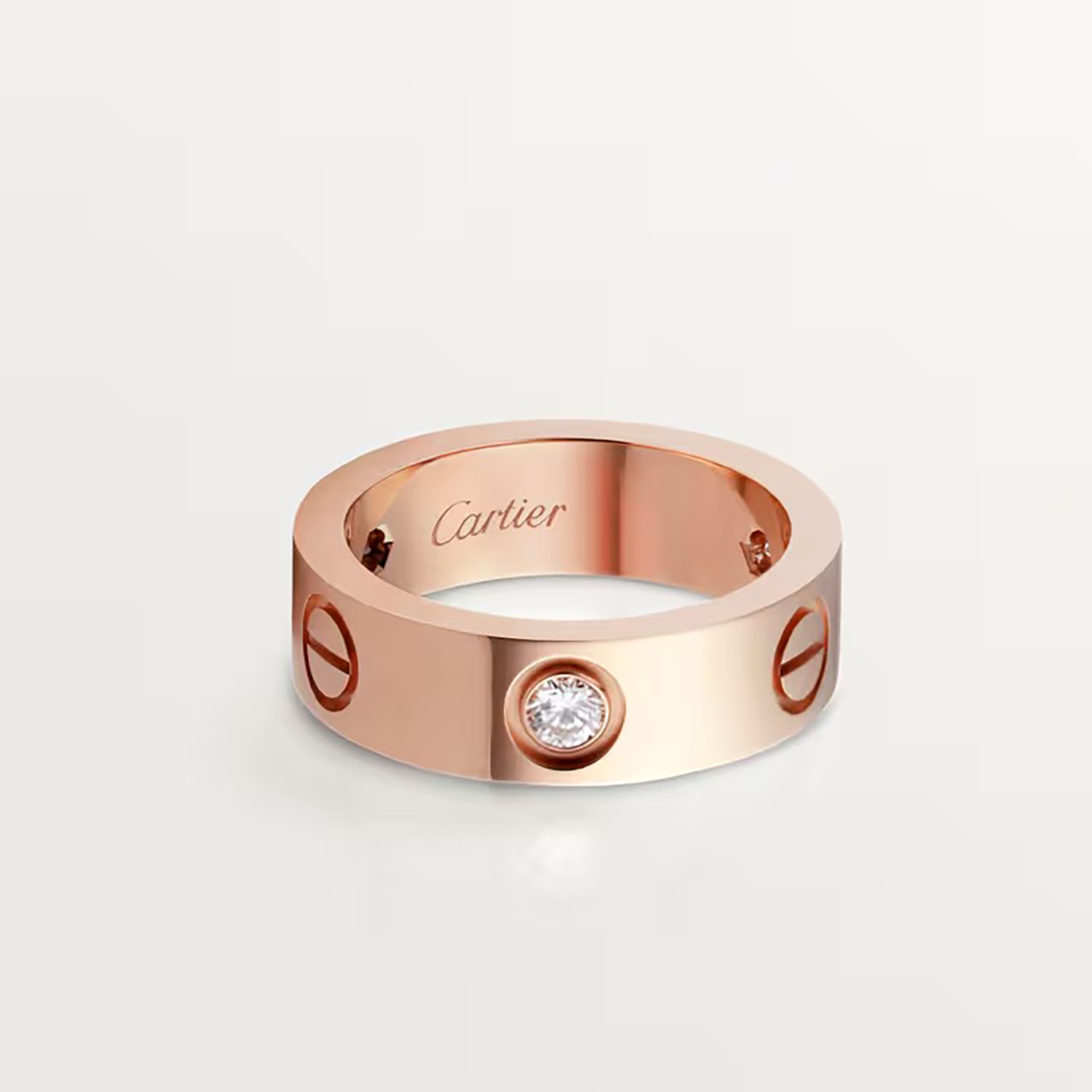 3 DIAMONDS LOVE RING, ROSE GOLD