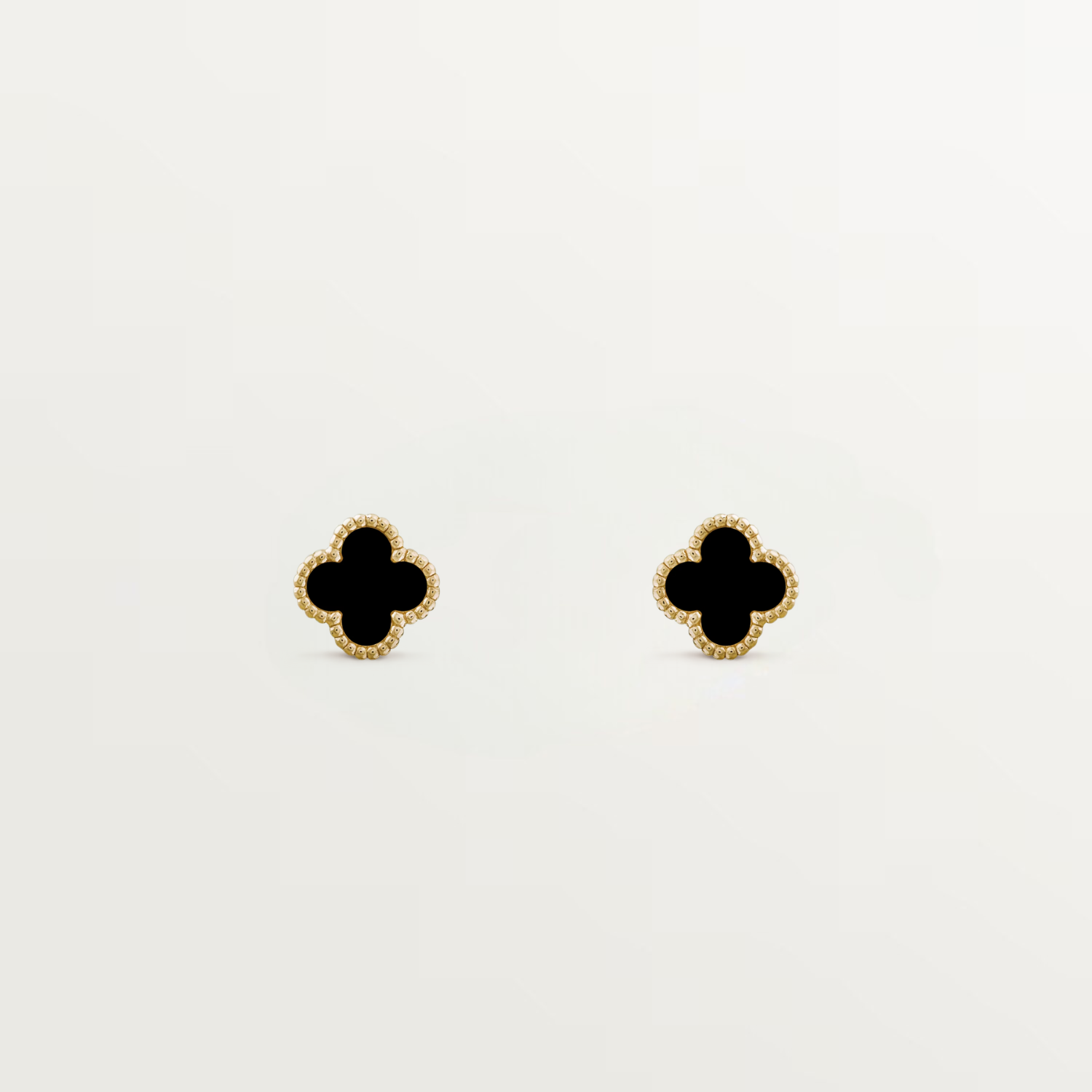 SWEET EARSTUDS, ONYX, YELLOW GOLD