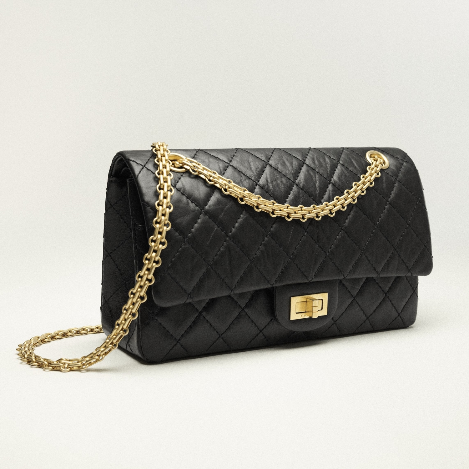 2.55 HANDBAG, BLACK