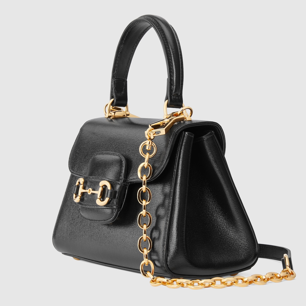 HORSEBIT 1955 MINI TOP HANDLE BAG, BLACK LEATHER