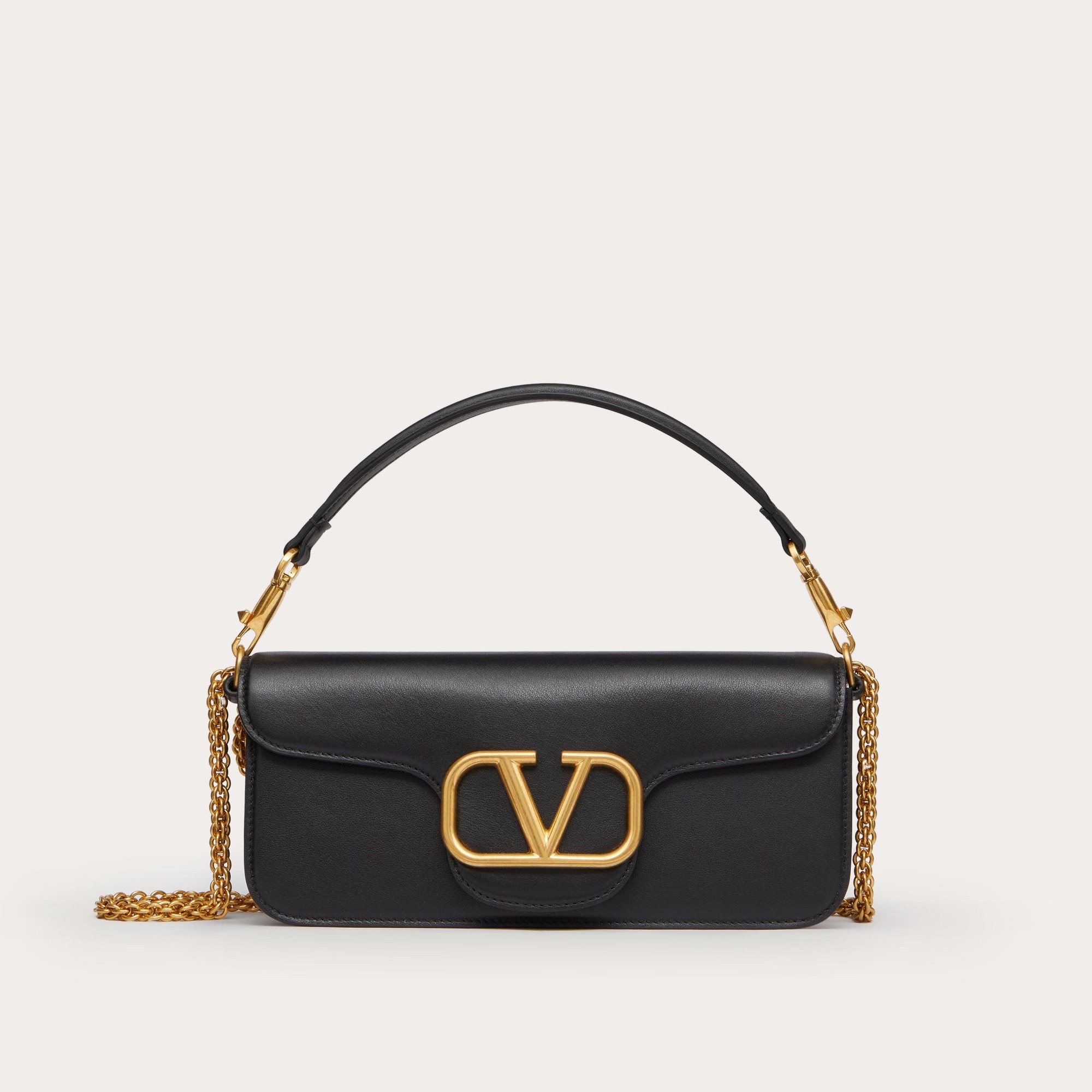 GARAVANI LOCÒ CALFSKIN SHOULDER BAG, BLACK