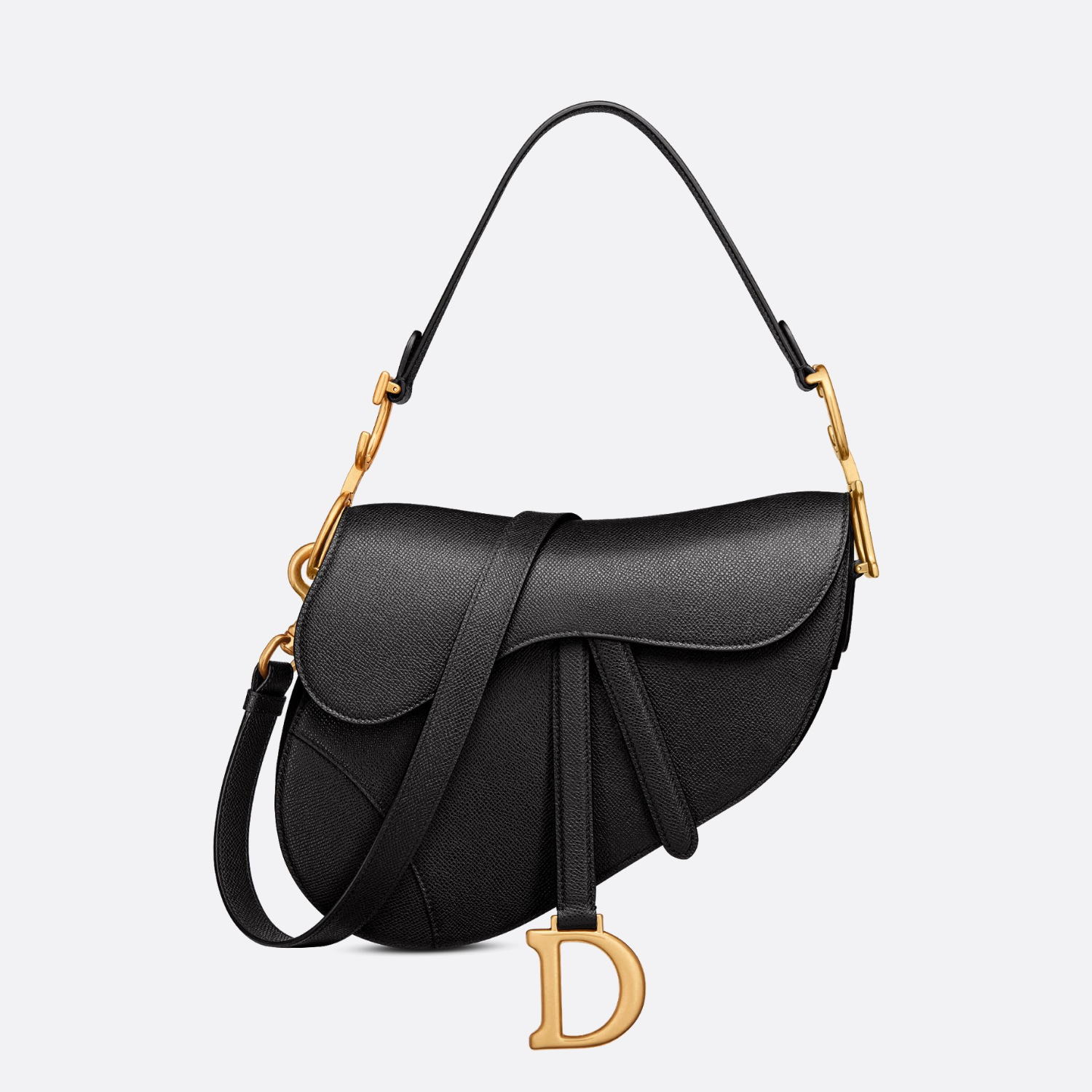 SADDLE BAG WITH STRAP, BLACK