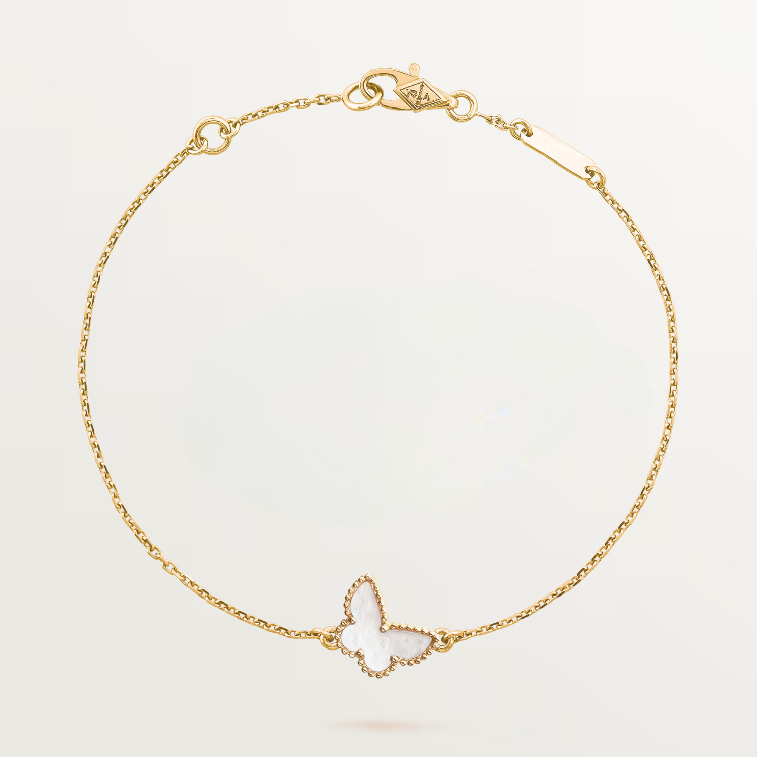 SWEET BUTTERFLIES BRACELET, MOTHER-OF-PEARL, YELLOW GOLD