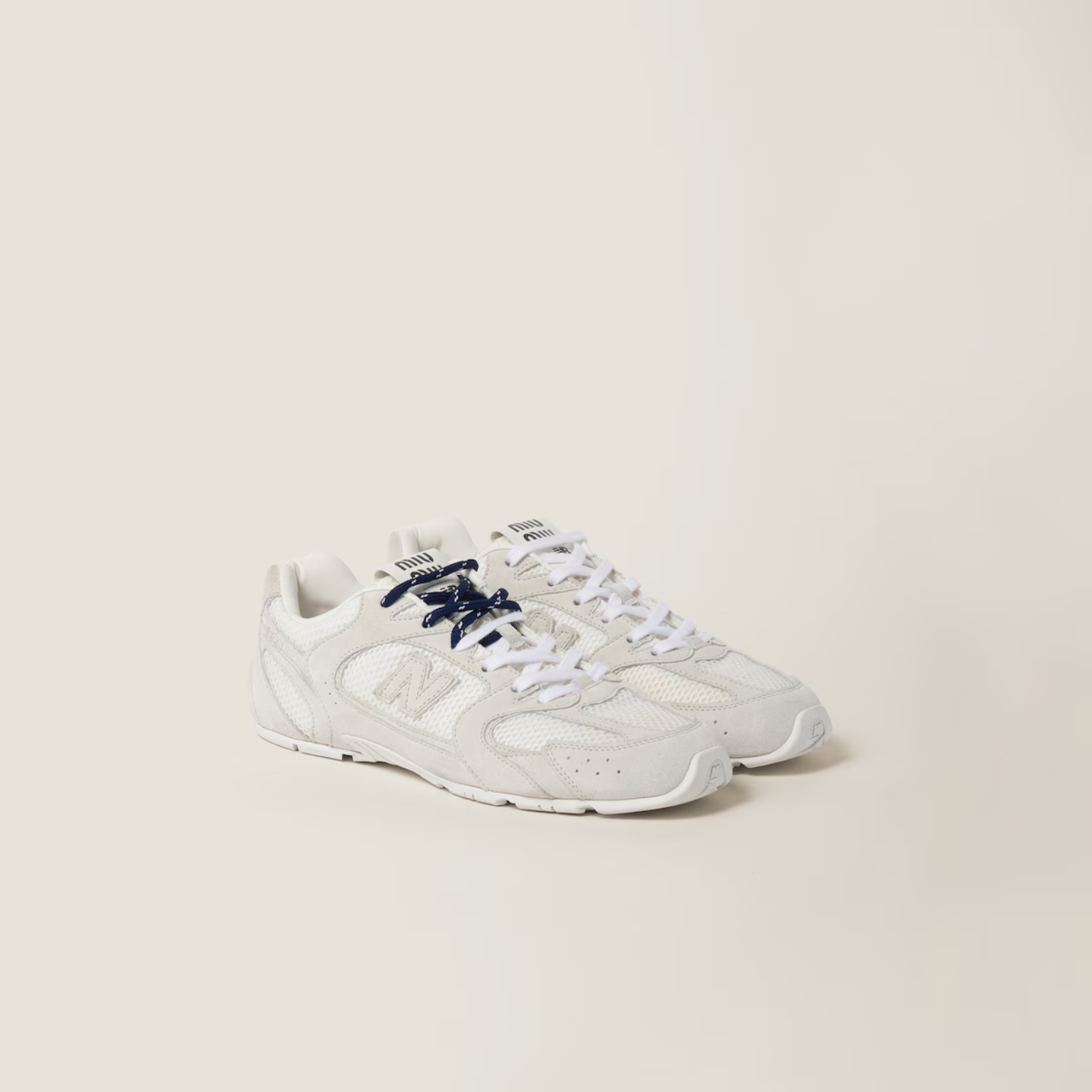 NEW BALANCE X MIU MIU 530 SL SUEDE AND MESH SNEAKERS