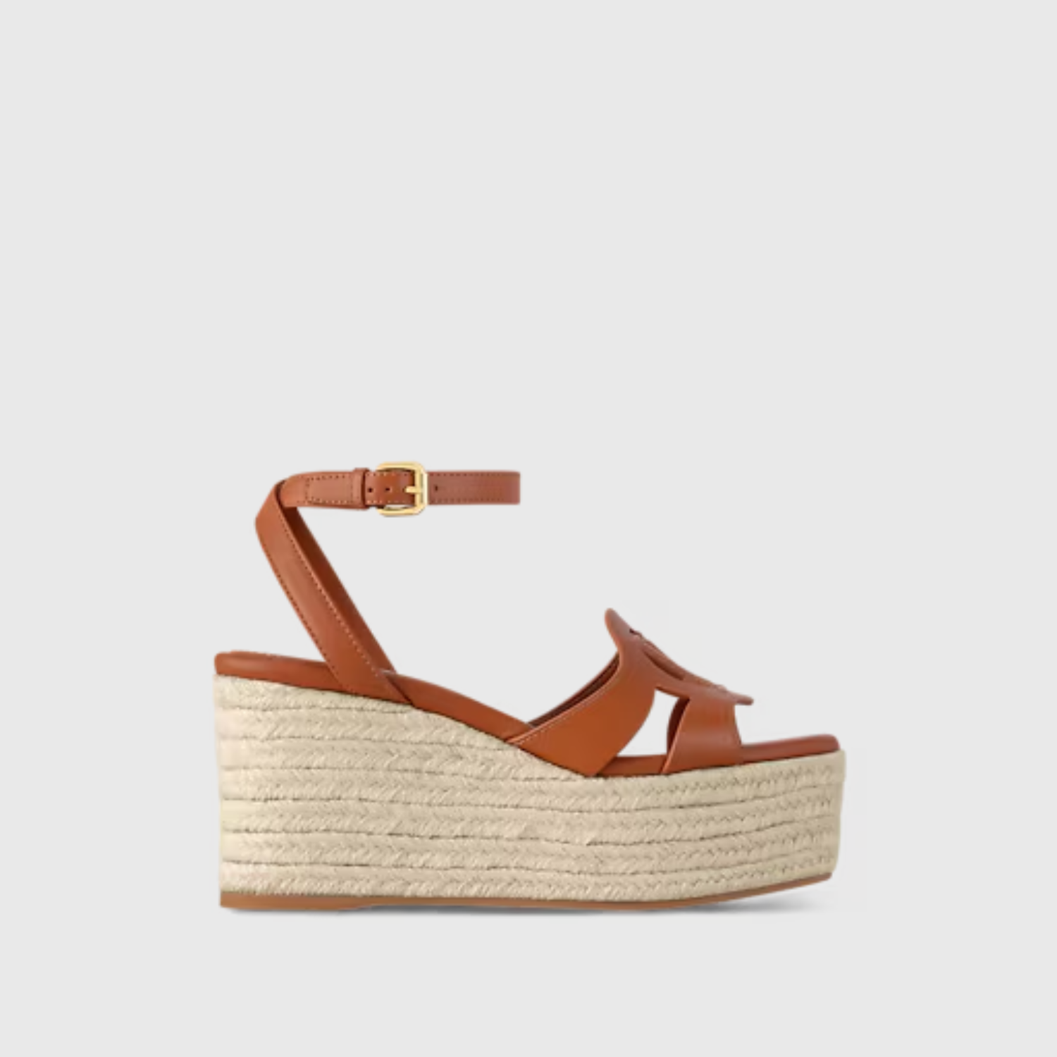 LV ISOLA WEDGE SANDAL, COGNAC – 4CM