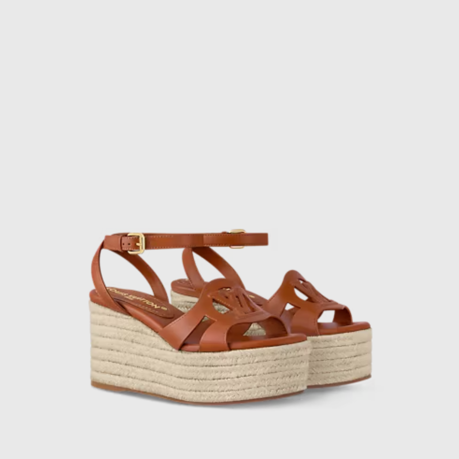 LV ISOLA WEDGE SANDAL, COGNAC – 4CM