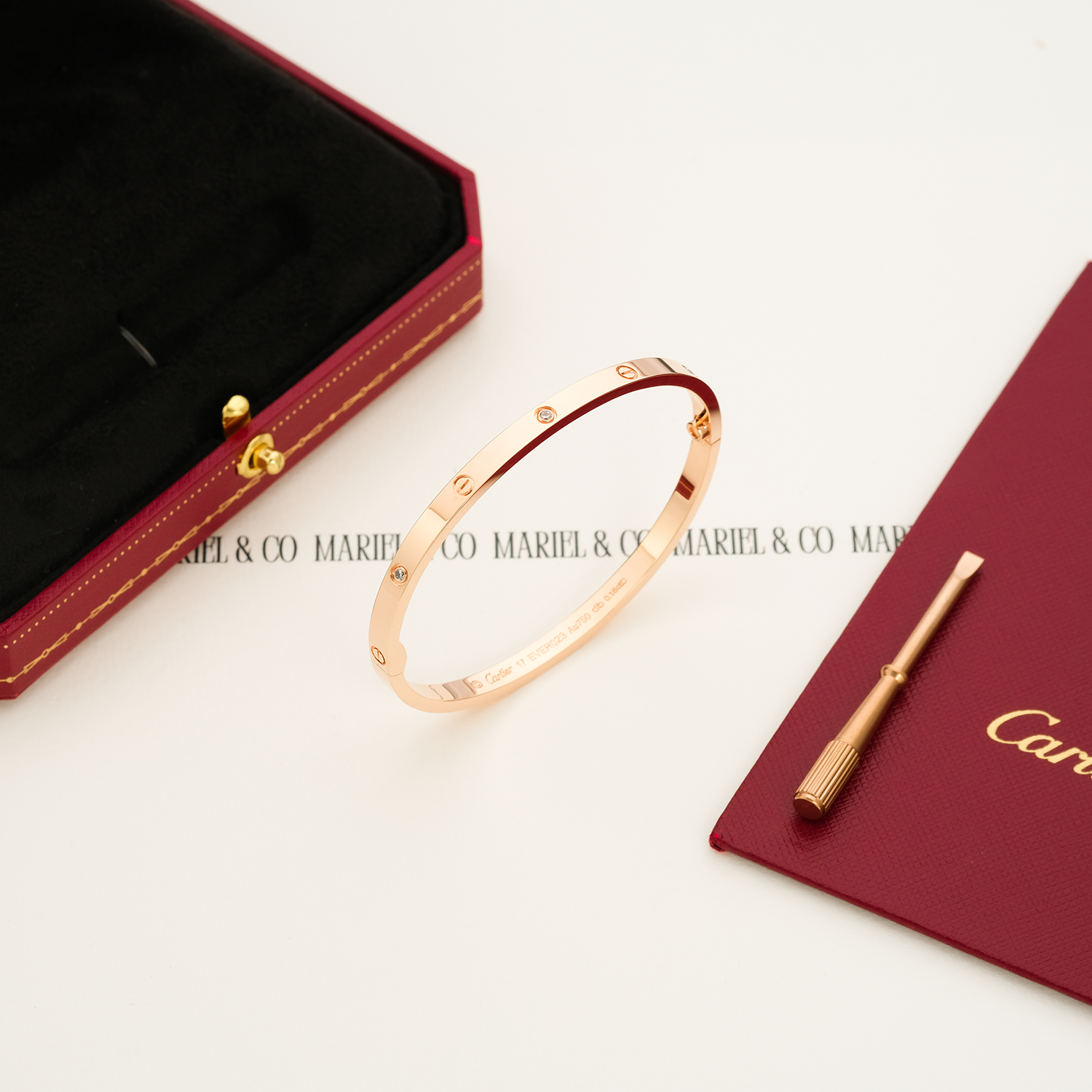 LOVE BRACELET SMALL MODEL, 6 DIAMONDS, ROSE GOLD