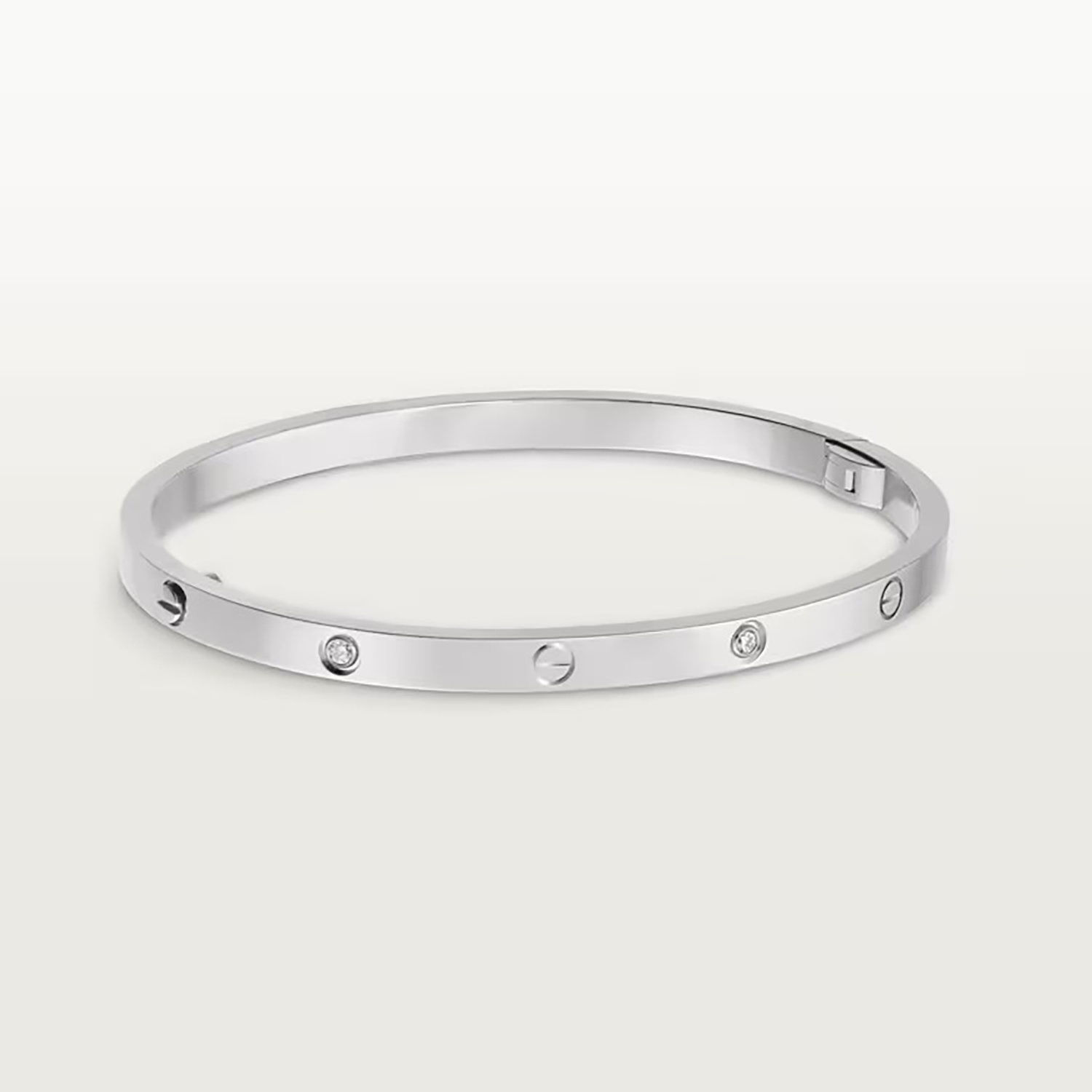 LOVE BRACELET SMALL MODEL, 6 DIAMONDS, WHITE GOLD