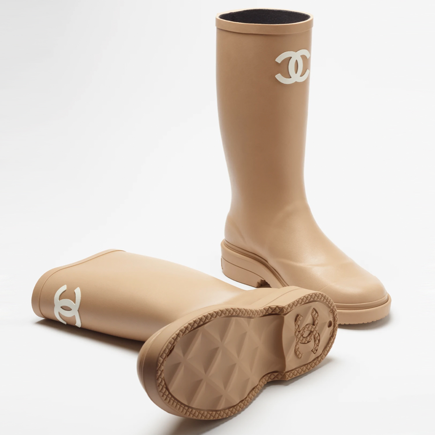 RAIN BOOTS, BEIGE