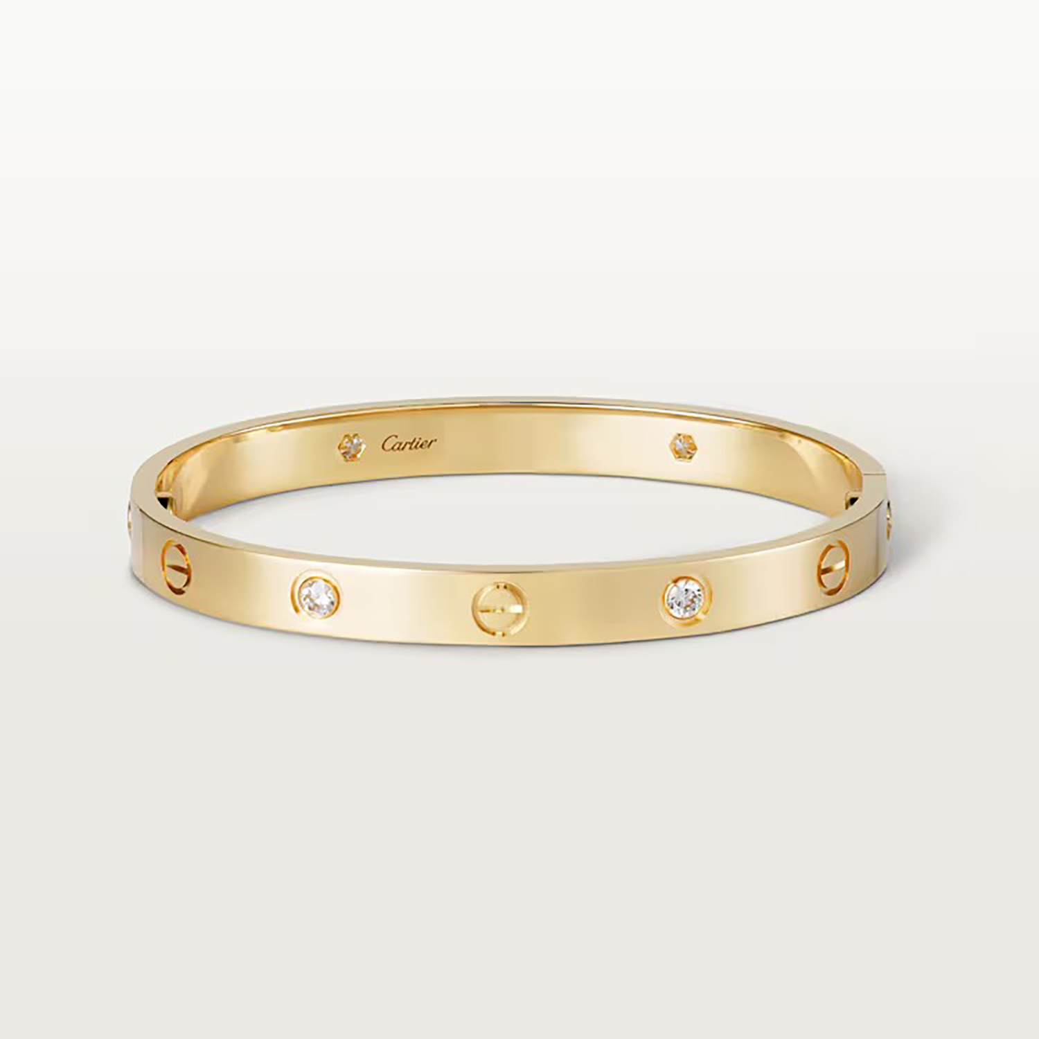 LOVE BRACELET 4 DIAMONDS, YELLOW GOLD