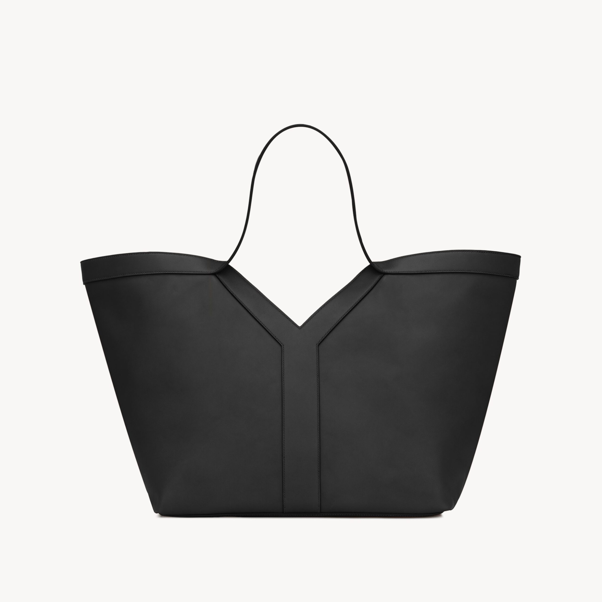 Y TOTE IN LEATHER, BLACK