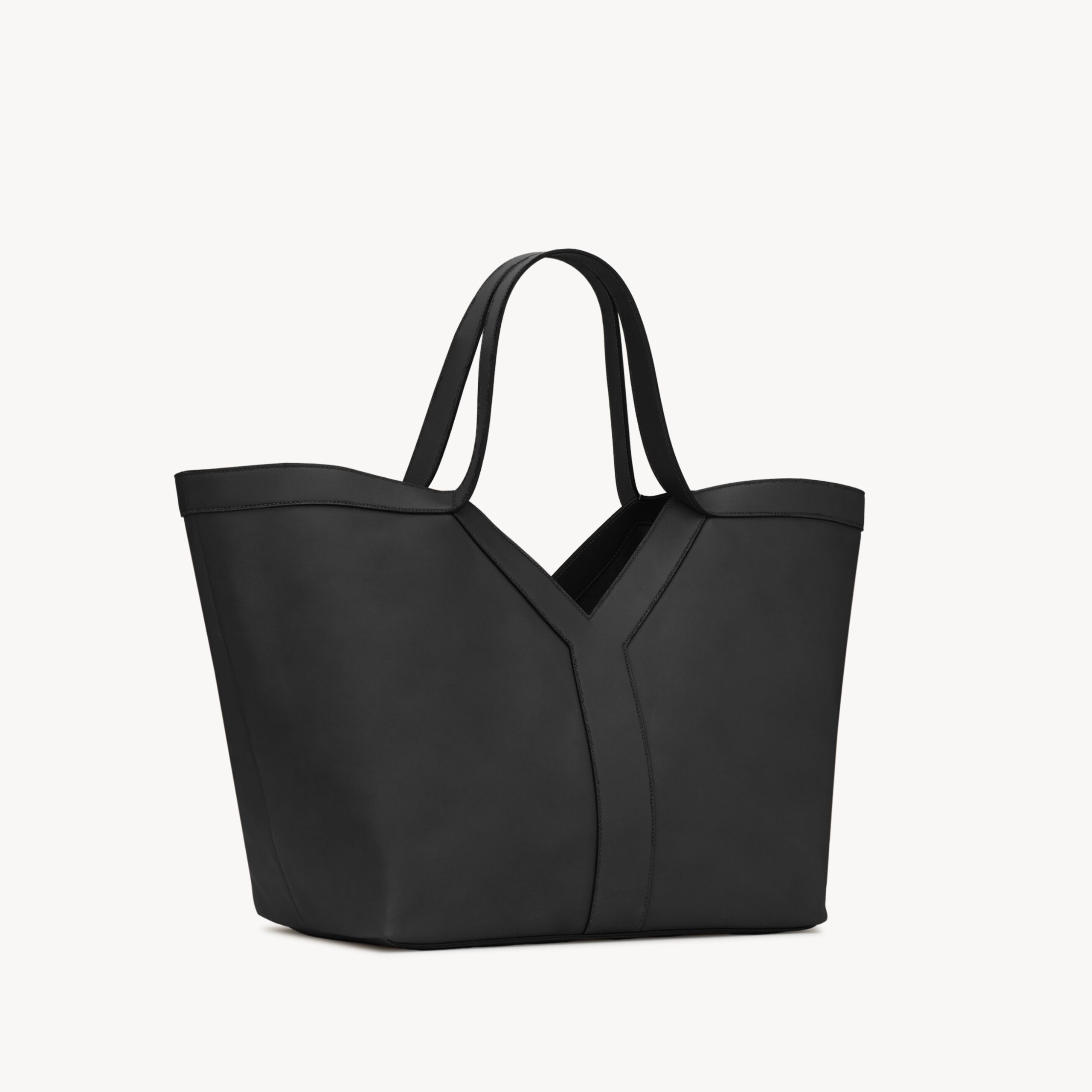 Y TOTE IN LEATHER, BLACK