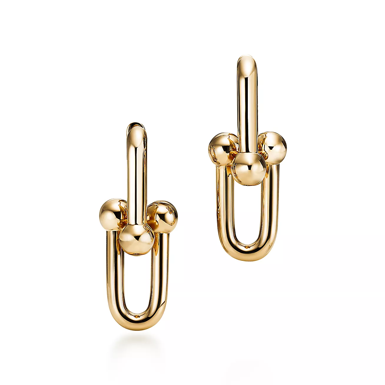 HARDWEAR LARGE LINK EARRINGS, YELLOW GOLD