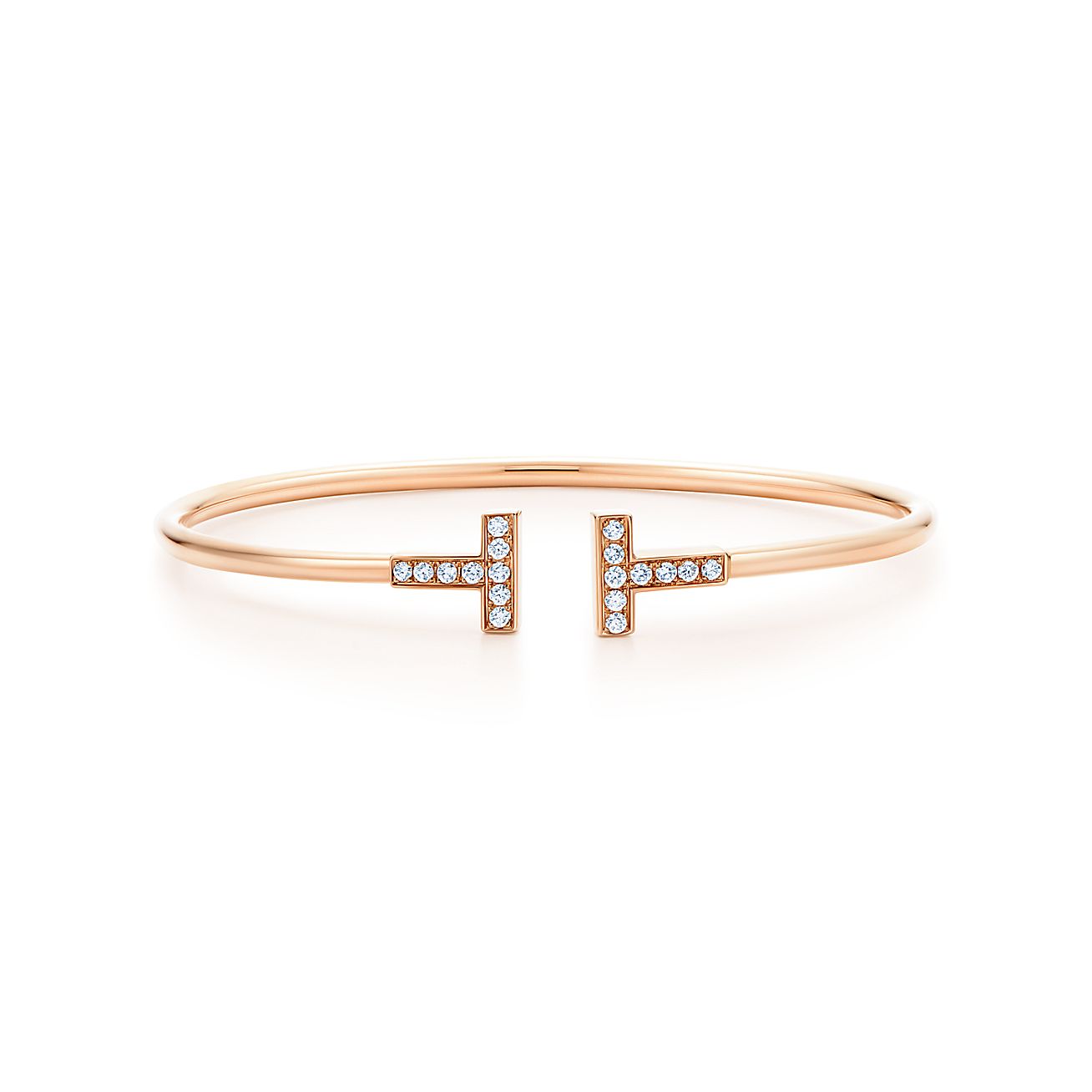 T DIAMOND WIRE BRACELET, ROSE GOLD