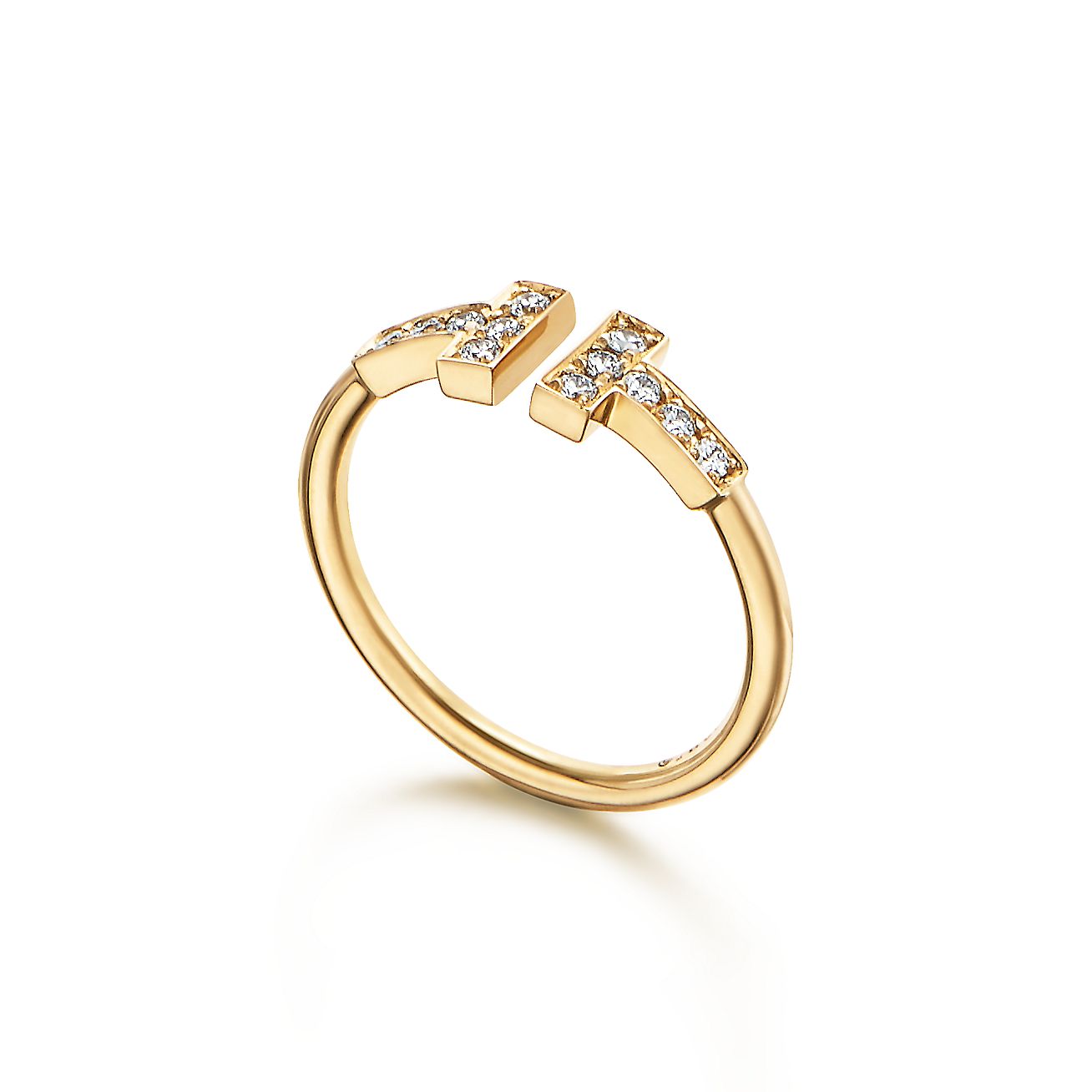 T DIAMOND WIRE RING, YELLOW GOLD