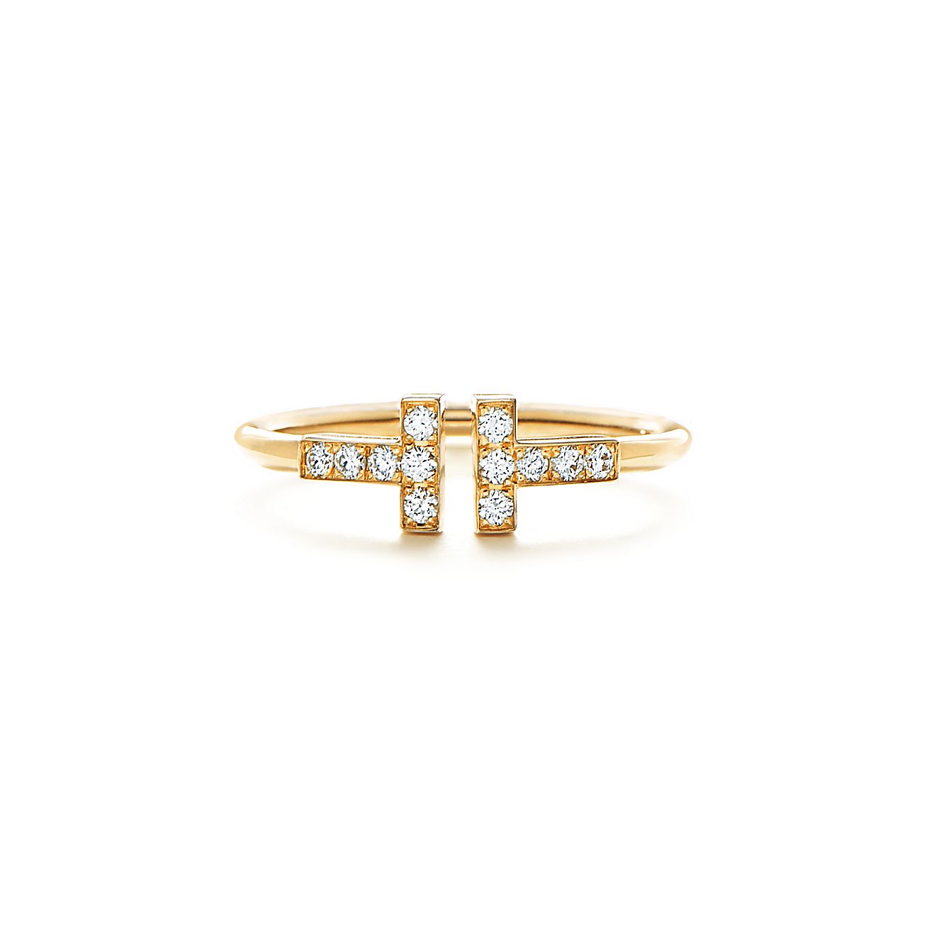 T DIAMOND WIRE RING, YELLOW GOLD