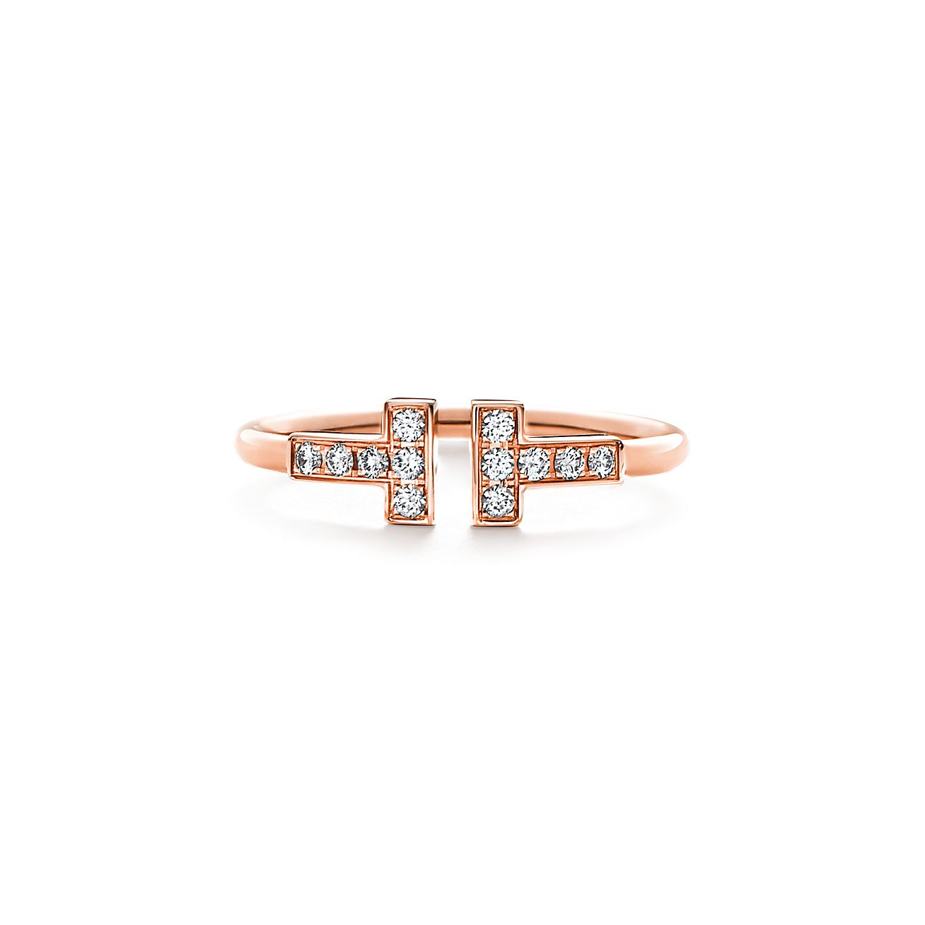 T DIAMOND WIRE RING, ROSE GOLD